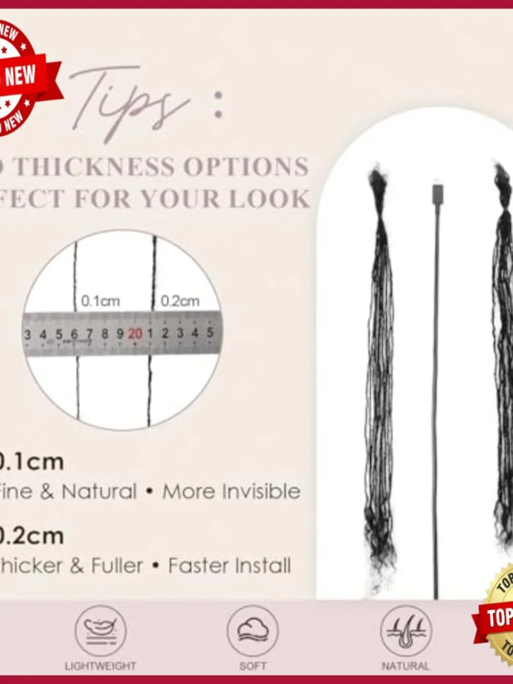 Human Hair Sister Locs Extensions 8 Inch 70 Strands Curly Tips Permanent